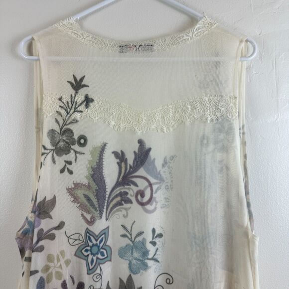 ORIGAMI Long Duster Cardigan Lace Boho Flowy Hippie Floral Western Fairy Size XL - Picture 9 of 13